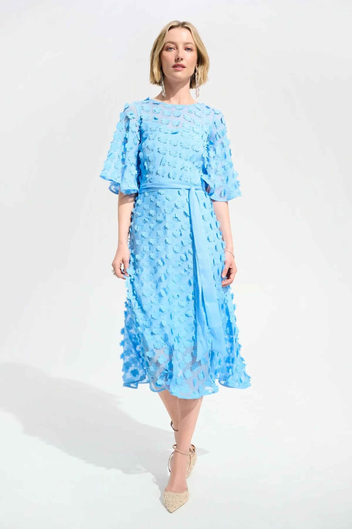 Joseph Ribkoff 261738 3D Flower Fit & Flare Dress
