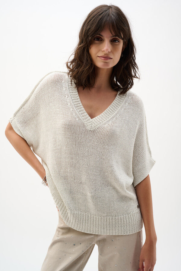 Joseph Ribkoff 262925 Short Sleeve V Neck Tunic