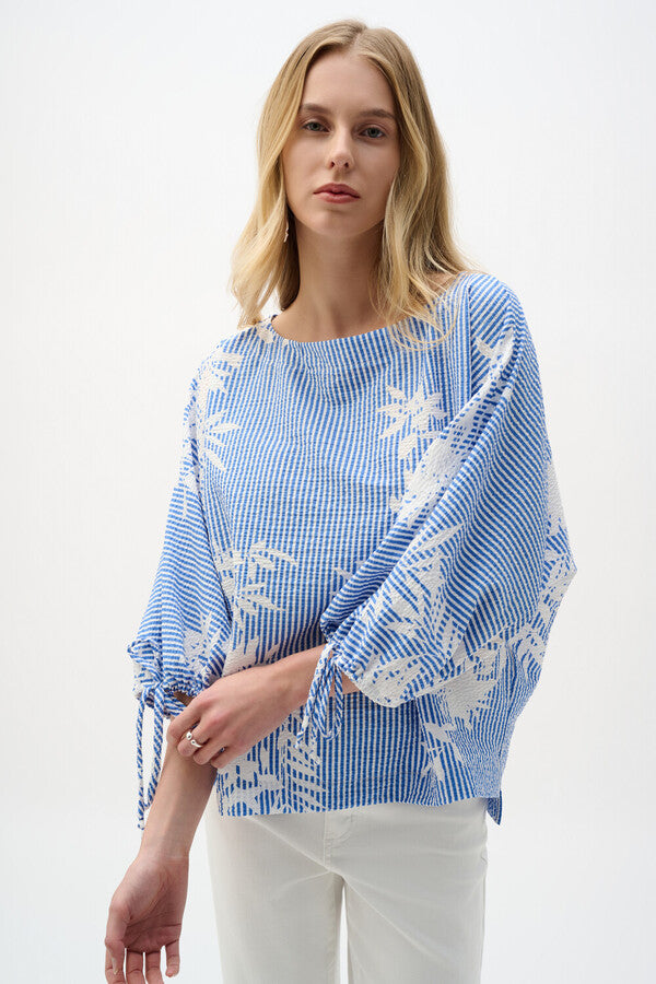 Joseph Ribkoff 262067 Vanilla And Blue Top