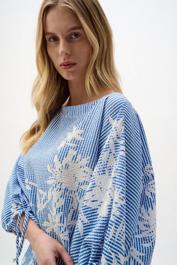 Joseph Ribkoff 262067 Vanilla And Blue Top