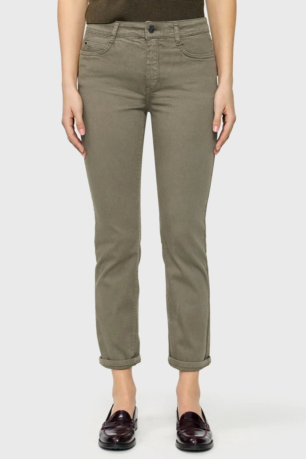 Mac 5403 Dream Cropped Olive Green 27L Jean