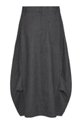 Noen 85794 Pinstripe Grey Contempoary Asymetrical Skirt