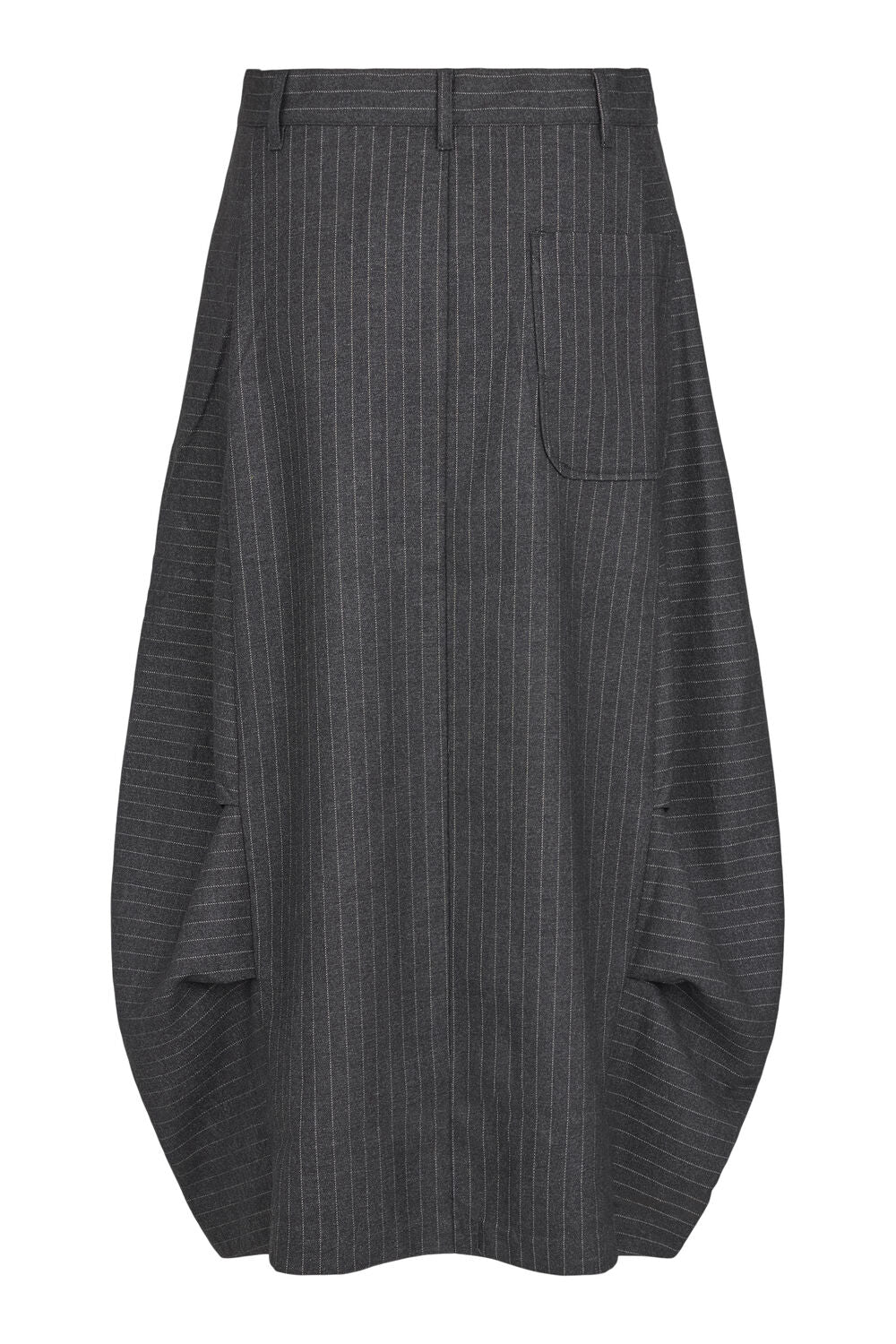 Noen 85794 Pinstripe Grey Contempoary Asymetrical Skirt