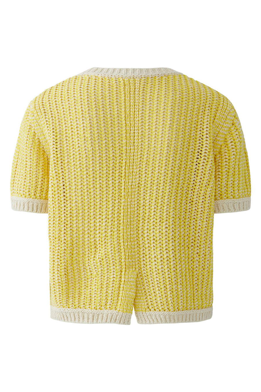 Oui 97263 Yellow Short Sleeves Round Neck Jumper