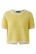 Oui 97263 Yellow Short Sleeves Round Neck Jumper