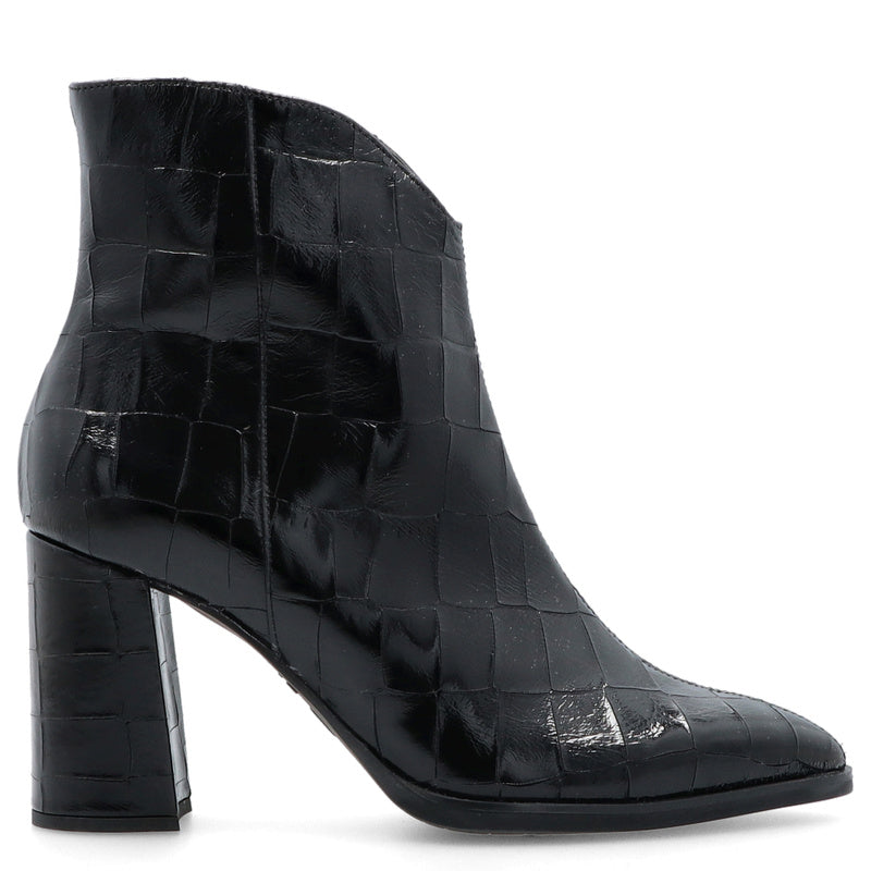 Wonders M- 5444 Misuri Negro Block Heel Ankle Boots