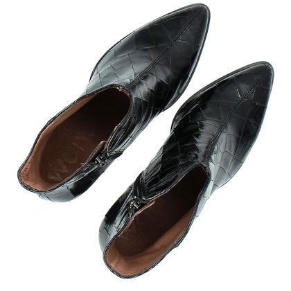 Wonders M- 5444 Misuri Negro Block Heel Ankle Boots
