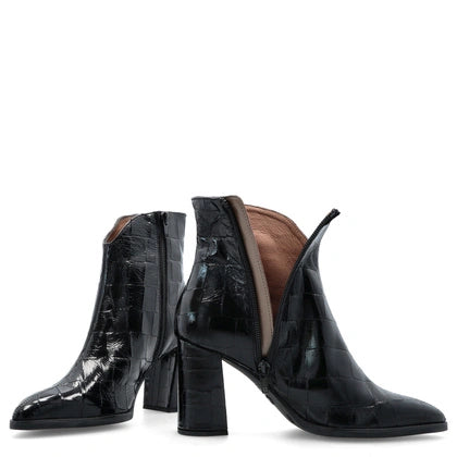 Wonders M- 5444 Misuri Negro Block Heel Ankle Boots