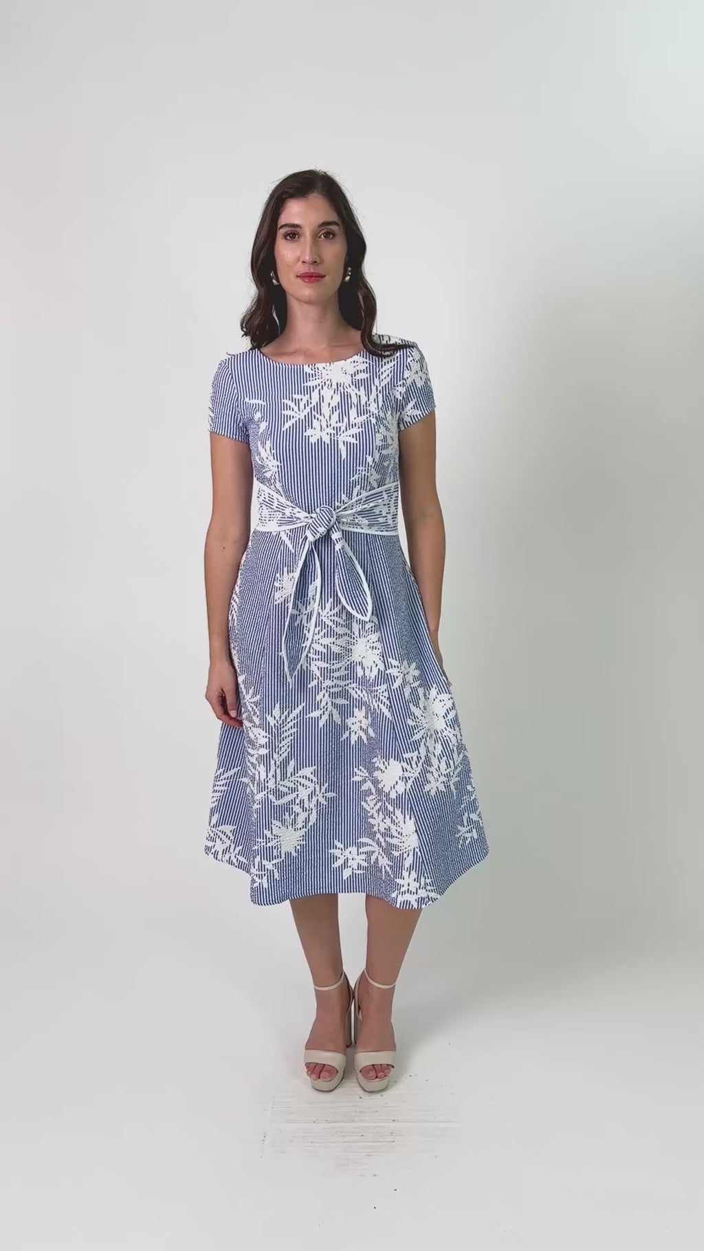 Joseph Ribkoff 262191 Vanilla And Blue Dress