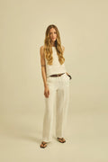 Maria Bellentani White Riviera Linen  Trouser