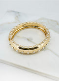 Envy 4924 Gold Tone Studded Bangle Bracelet
