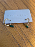White Leaf- Malachite Drop Earrings