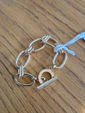 White Leaf Gold Chunky Bracelet