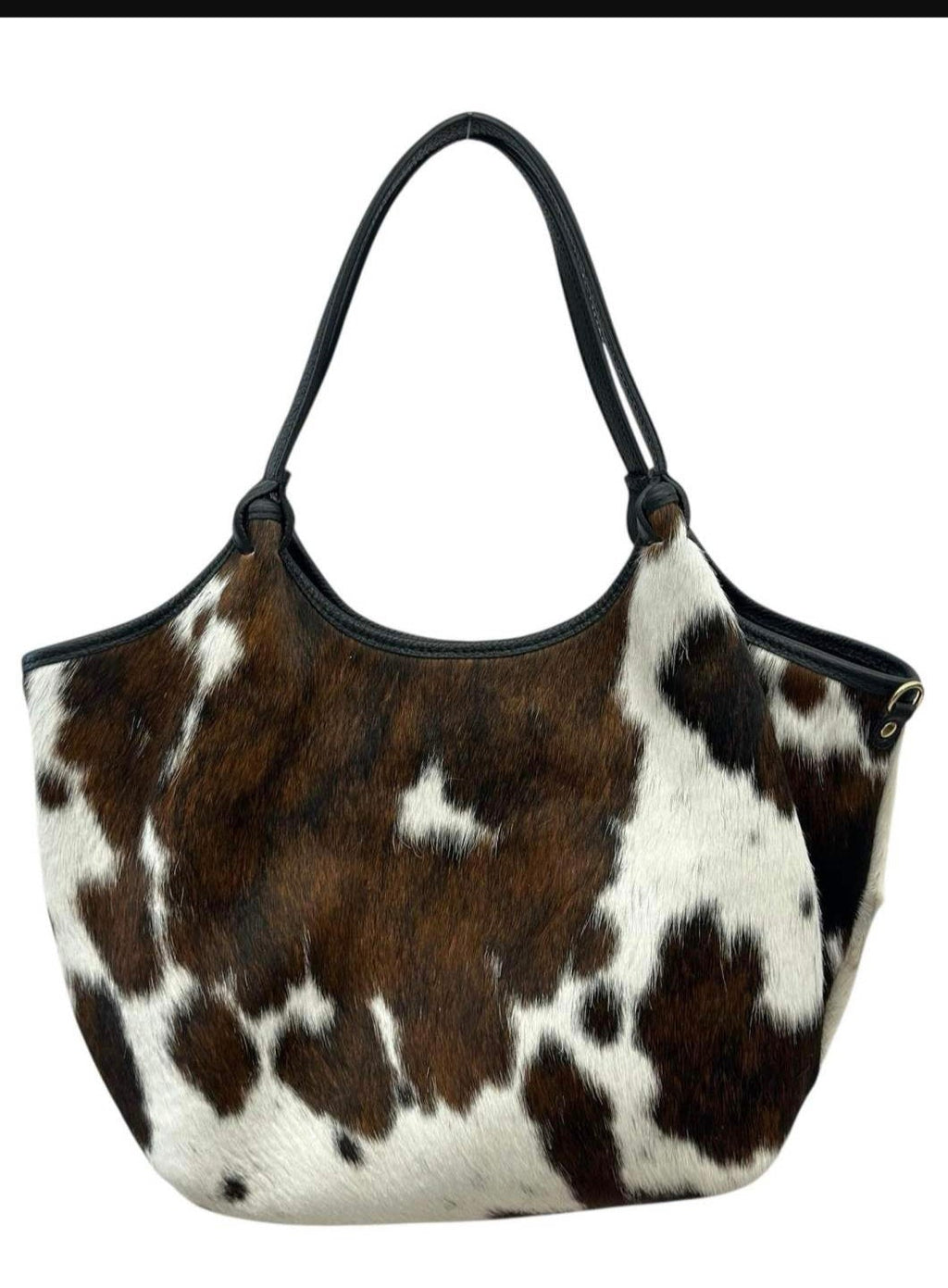 Leivip Hair-On Leather Tote Handbag With Handle
