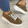 Wonders A-5201 Camel Color Trainers With White Sole