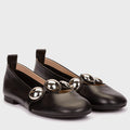 Wonders Black Leather Studded Upper Pumps A4704