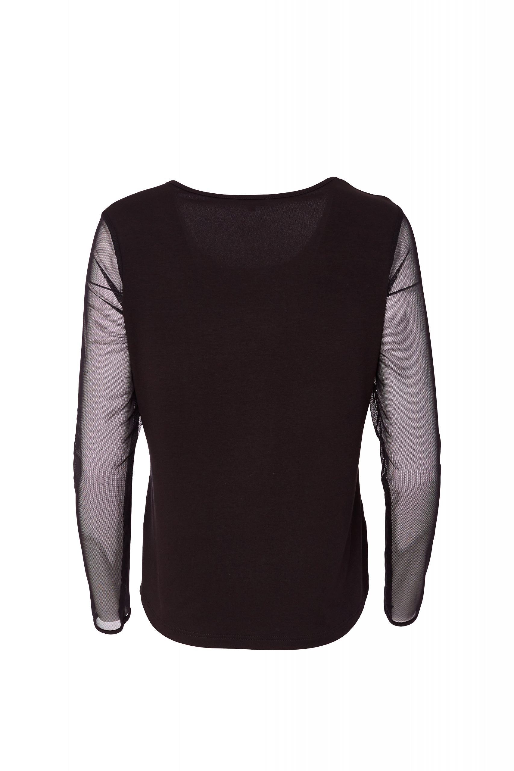 Naya - Black Mesh Sleeve Top - Martha V 